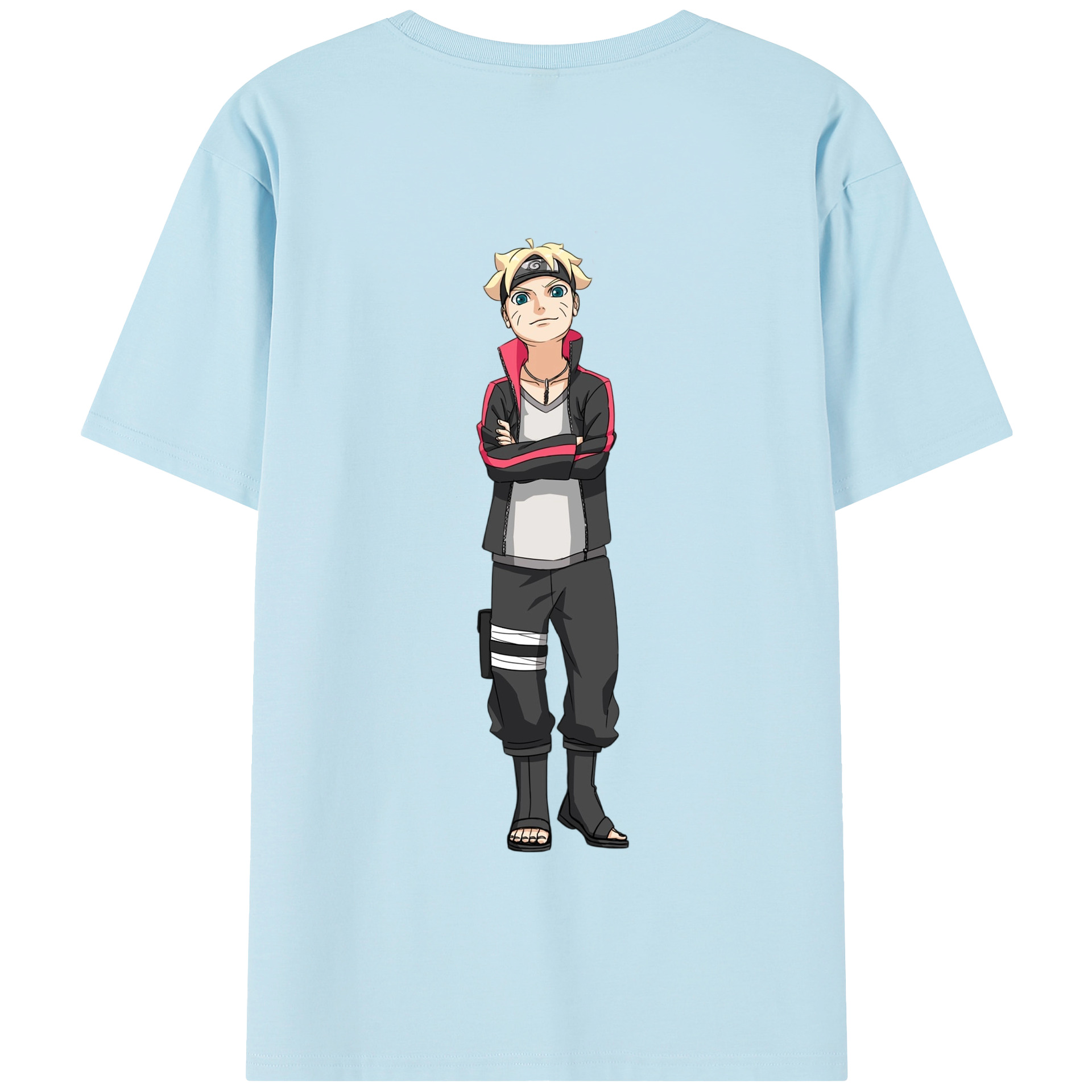 （画像用） NARUTO -ナルト- うずまき ボルト Uzumaki Boruto 綿100％半袖Tシャツ（背面プリント）